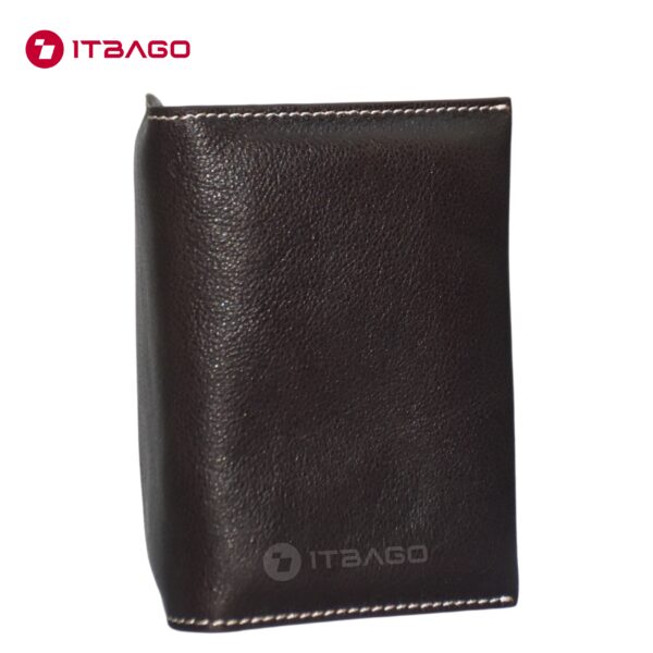 Chocolate Black leather men wallet