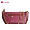 Maroon leather golden chain ladies hand bag