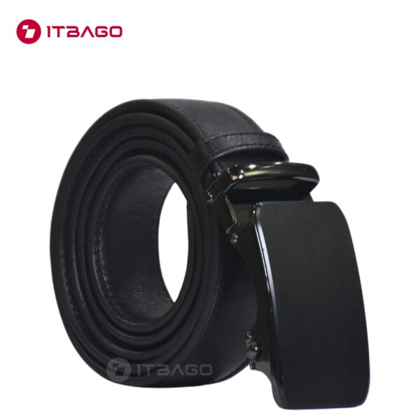 Black leather men belt