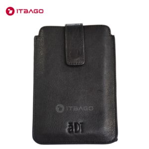 Black leather phone cover