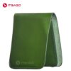 Green mans leather slim wallet