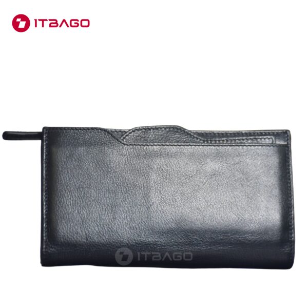 Black mans leather large wallet