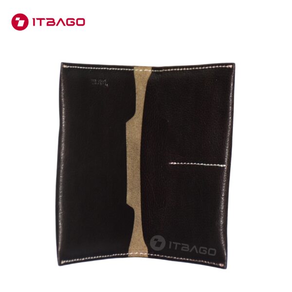 Chocolate Black leather men wallet