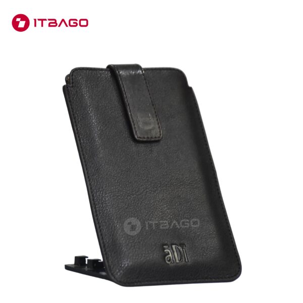 Black leather phone cover