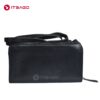 Black leather lace large wallet