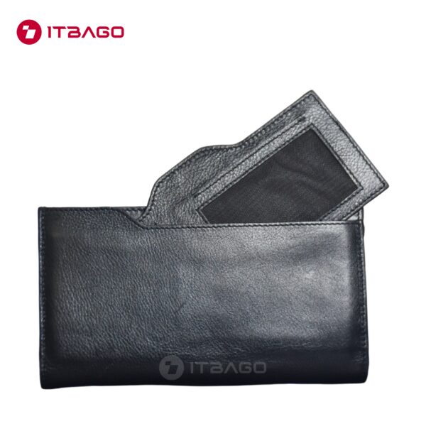 Black mans leather large wallet