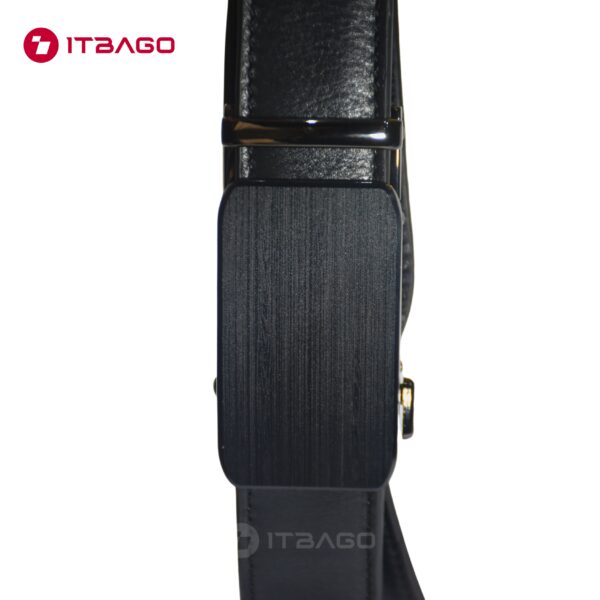 Black leather men belt