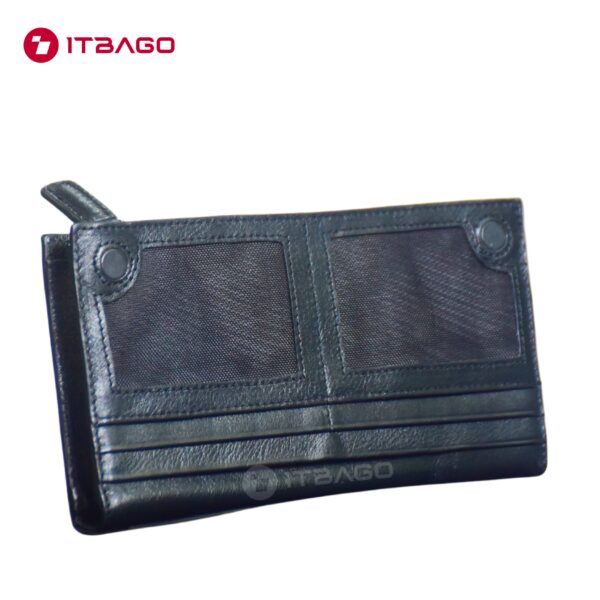 Black mans leather large wallet