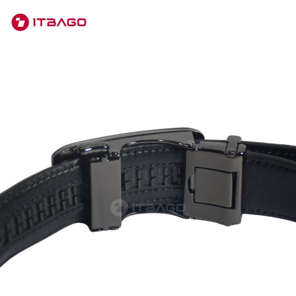 Black leather men belt